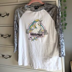 *NEW* Hot Topic Velvet Glitter Unicorn Tee/T-Shirt (Size:Small - Runs Big)